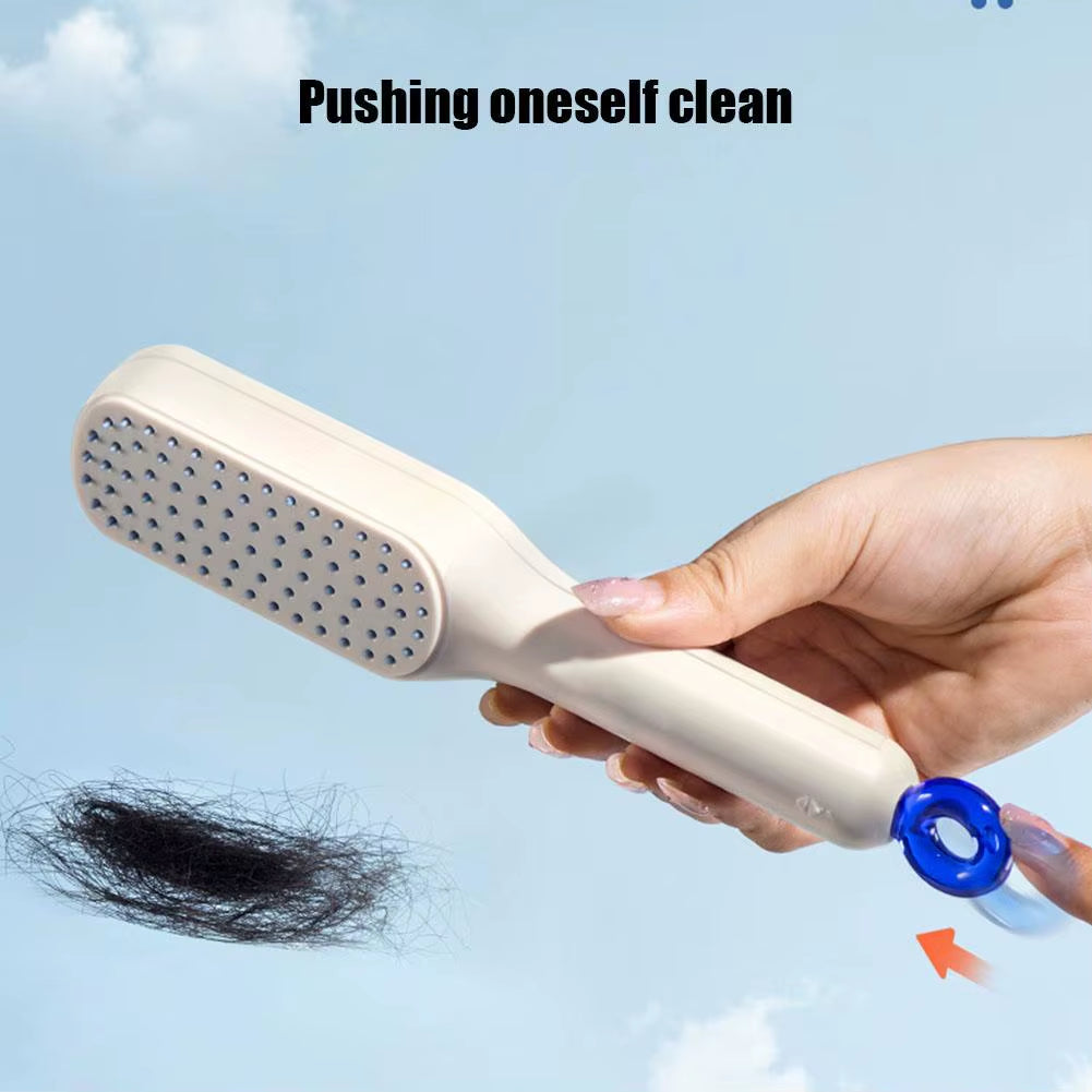 Retractable Comb Self-Cleaning Hair Brush