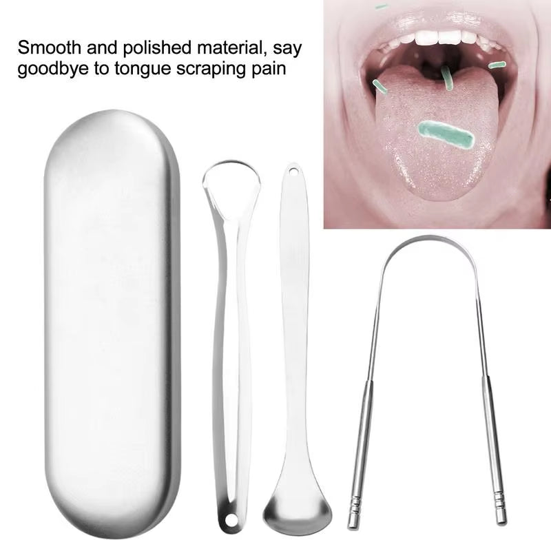 Stainless Steel Tongue Scraper Set for fresh breath