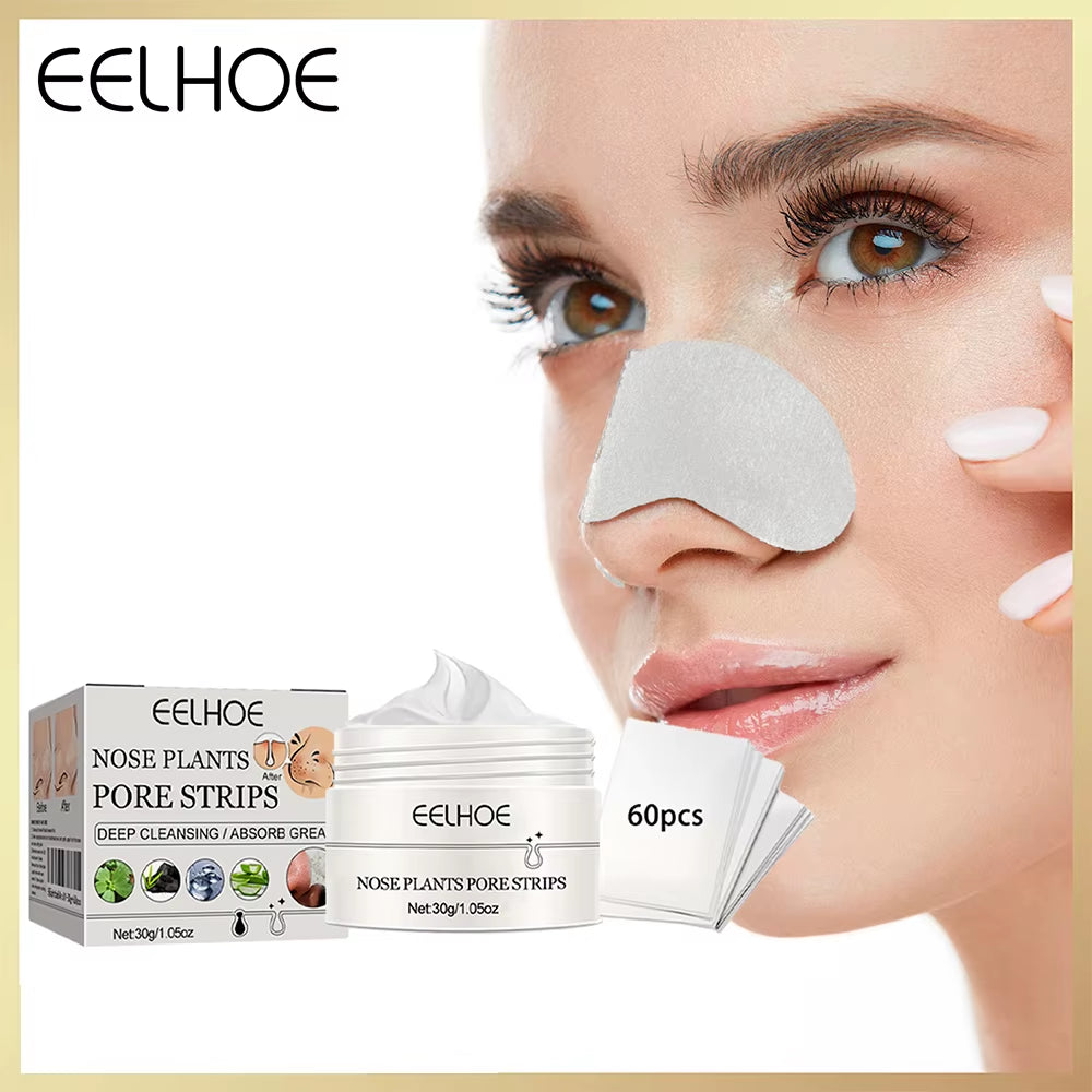 Dropshipping Nose Blackhead Remover 60Pcs Stickers Nose Mask Pore Strip Blackhead Peeling Mask Deep Cleansing Skin Care