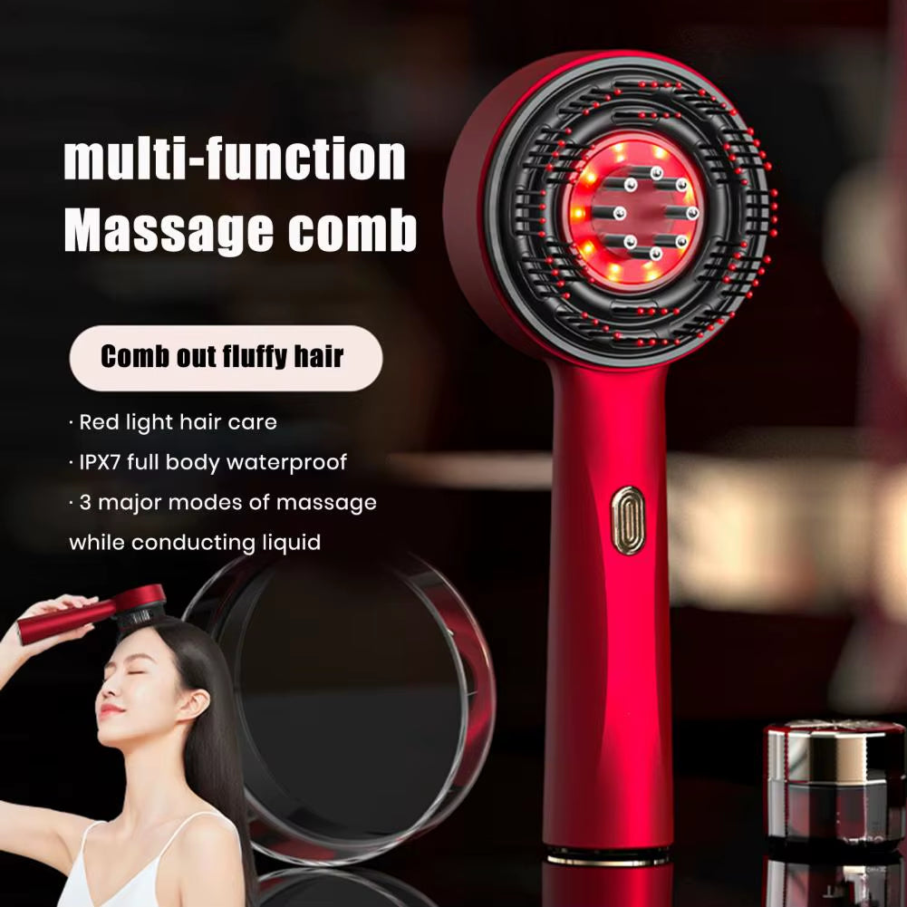 Hair Oil Applicator Electric Hair Massage Brush IPX7 Waterproof Rechargeable Hair Oil Applicator Scalp Massager