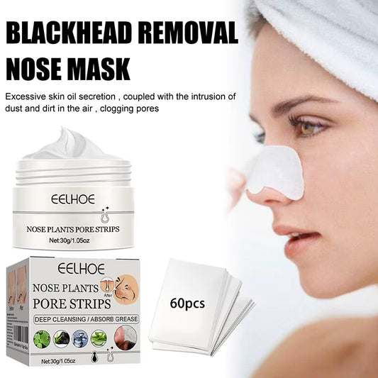 Dropshipping Nose Blackhead Remover 60Pcs Stickers Nose Mask Pore Strip Blackhead Peeling Mask Deep Cleansing Skin Care