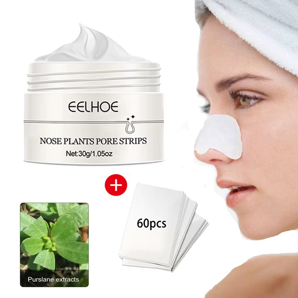 Dropshipping Nose Blackhead Remover 60Pcs Stickers Nose Mask Pore Strip Blackhead Peeling Mask Deep Cleansing Skin Care