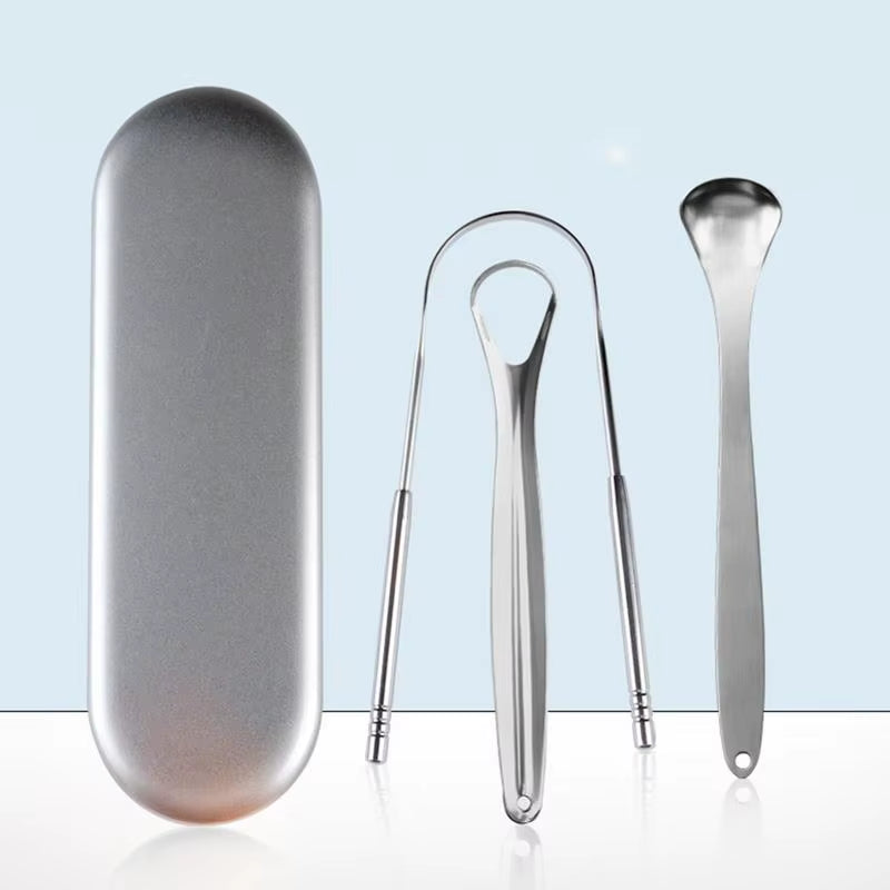 Stainless Steel Tongue Scraper Set for fresh breath